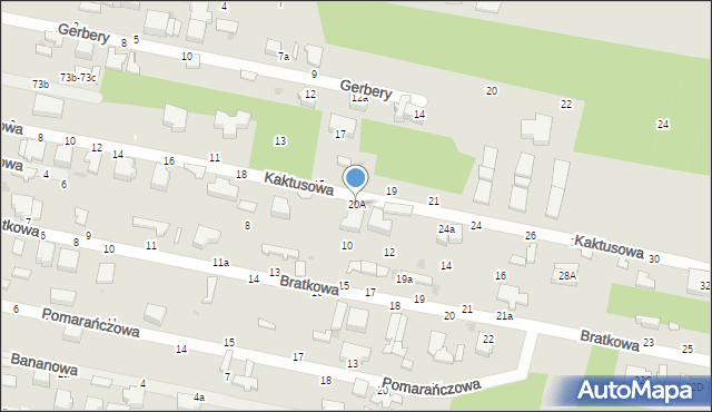 Skierniewice, Kaktusowa, 20A, mapa Skierniewic