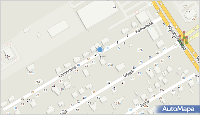 Skierniewice, Kameralna, 9, mapa Skierniewic