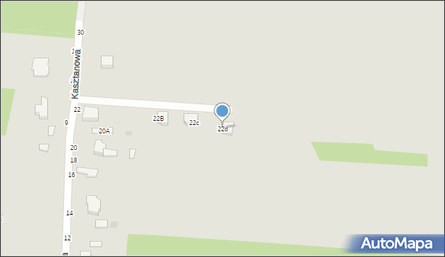 Skierniewice, Kasztanowa, 22d, mapa Skierniewic