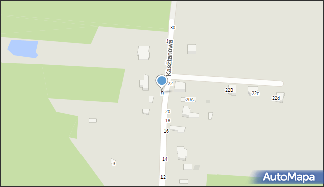 Skierniewice, Kasztanowa, 9, mapa Skierniewic