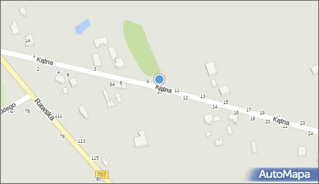 Skierniewice, Kątna, 10, mapa Skierniewic