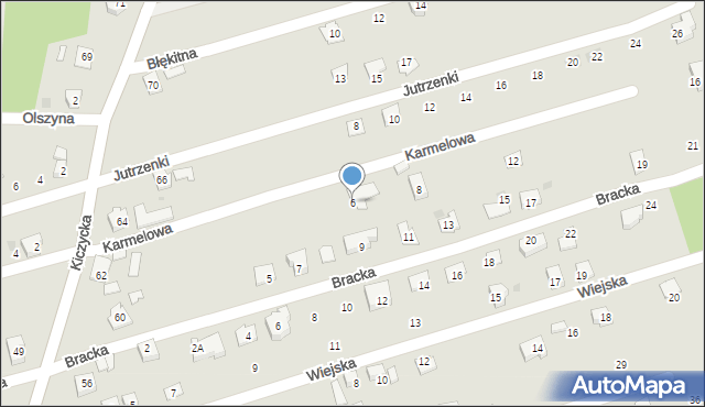 Skoczów, Karmelowa, 6, mapa Skoczów