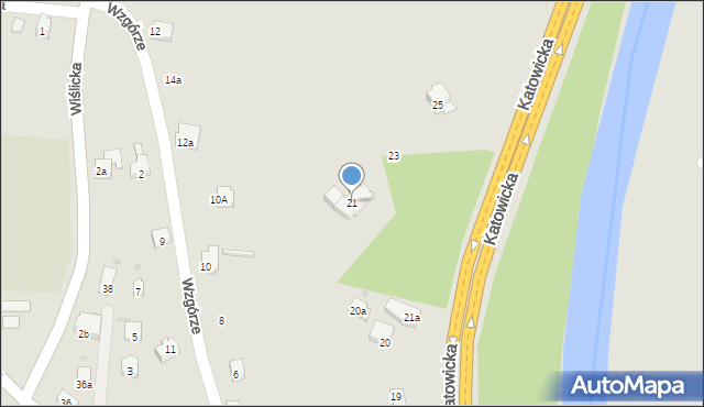 Skoczów, Katowicka, 21, mapa Skoczów