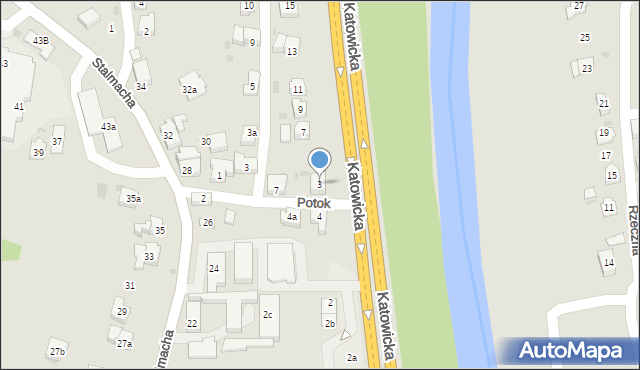 Skoczów, Katowicka, 3, mapa Skoczów