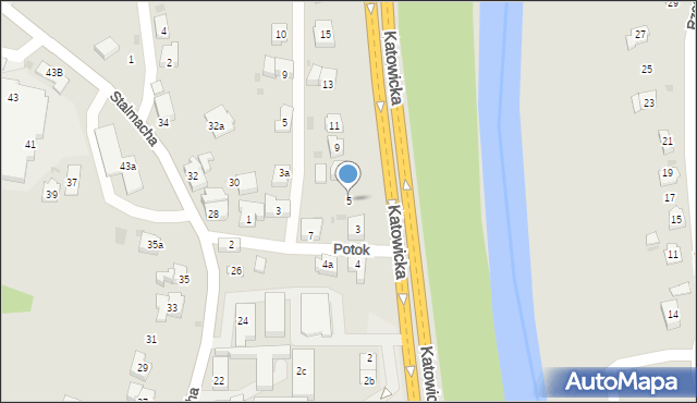 Skoczów, Katowicka, 5, mapa Skoczów