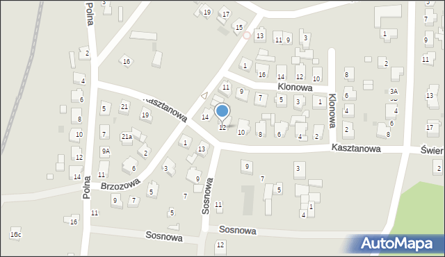 Skoki, Kasztanowa, 12, mapa Skoki