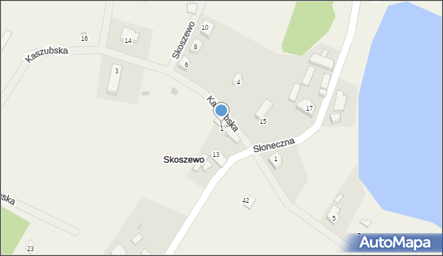 Skoszewo, Kaszubska, 1, mapa Skoszewo