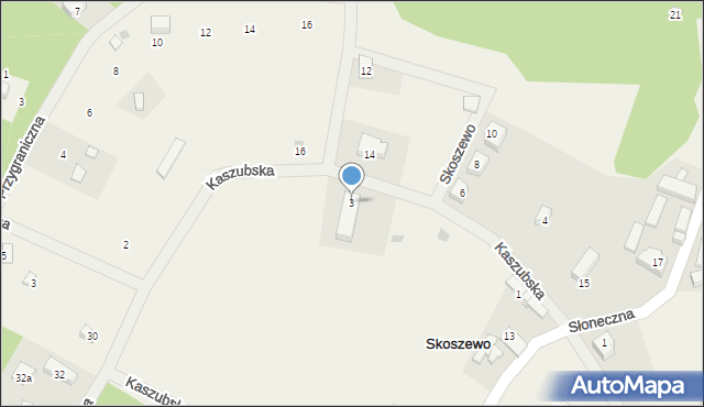 Skoszewo, Kaszubska, 3, mapa Skoszewo