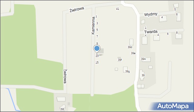 Skrzeszewo, Kamienna, 13, mapa Skrzeszewo