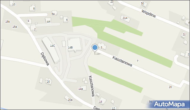 Skrzyszów, Kasztanowa, 8, mapa Skrzyszów