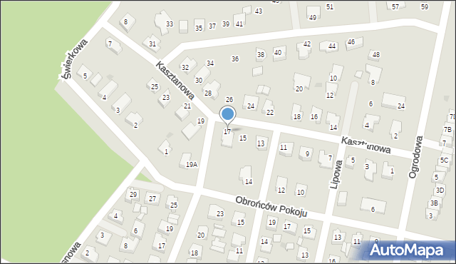 Sława, Kasztanowa, 17, mapa Sława