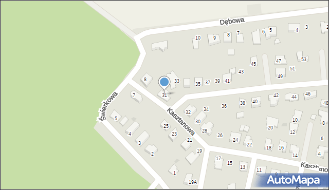 Sława, Kasztanowa, 31, mapa Sława