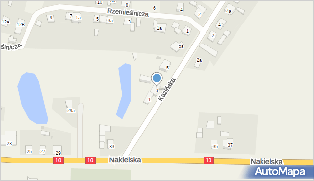 Ślesin, Kazińska, 3, mapa Ślesin