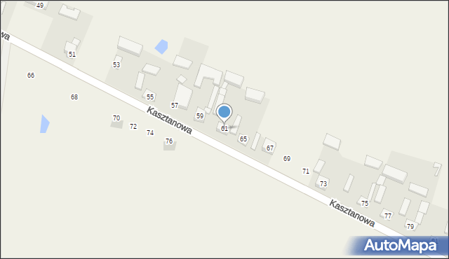 Śleszyn, Kasztanowa, 61, mapa Śleszyn