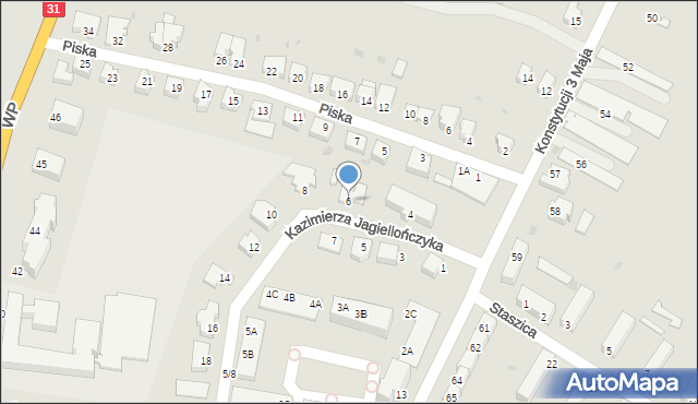 Słubice, Kazimierza Jagiellończyka, 6, mapa Słubice