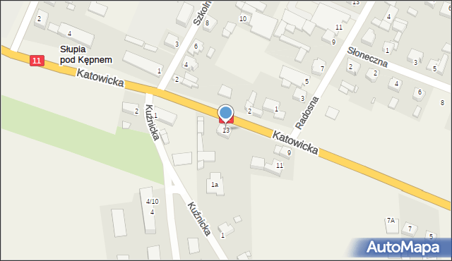 Słupia pod Kępnem, Katowicka, 13, mapa Słupia pod Kępnem
