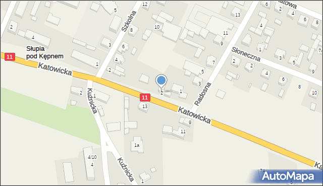 Słupia pod Kępnem, Katowicka, 2, mapa Słupia pod Kępnem