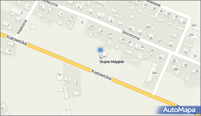 Słupia pod Kępnem, Katowicka, 5a, mapa Słupia pod Kępnem
