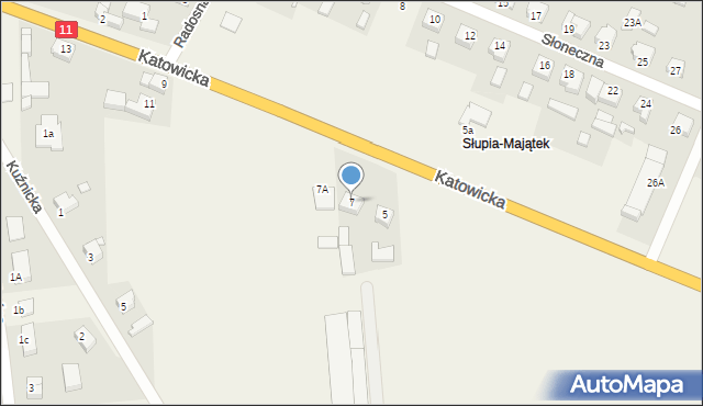 Słupia pod Kępnem, Katowicka, 7, mapa Słupia pod Kępnem