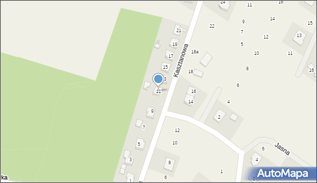 Słupno, Kasztanowa, 11, mapa Słupno