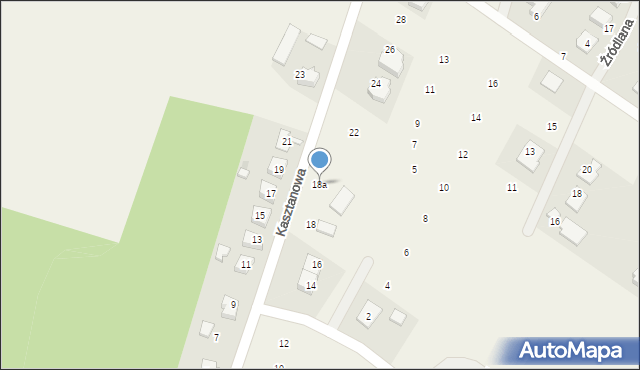 Słupno, Kasztanowa, 18a, mapa Słupno