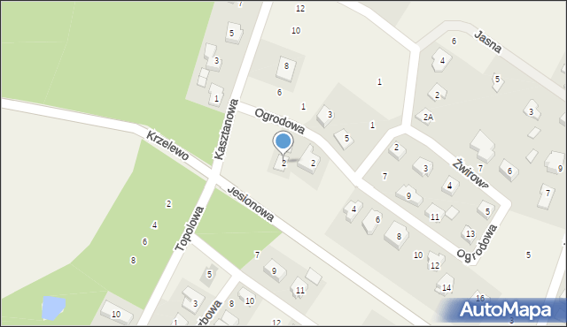 Słupno, Kasztanowa, 2, mapa Słupno