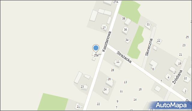 Słupno, Kasztanowa, 25a, mapa Słupno