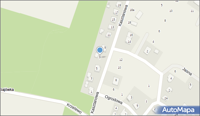 Słupno, Kasztanowa, 7, mapa Słupno
