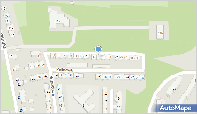 Słupsk, Kalinowa, 19, mapa Słupska