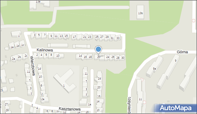 Słupsk, Kalinowa, 20, mapa Słupska