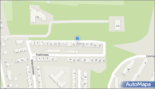 Słupsk, Kalinowa, 23, mapa Słupska