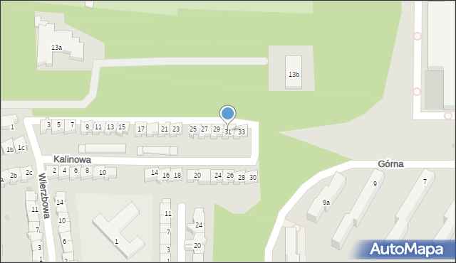 Słupsk, Kalinowa, 31, mapa Słupska