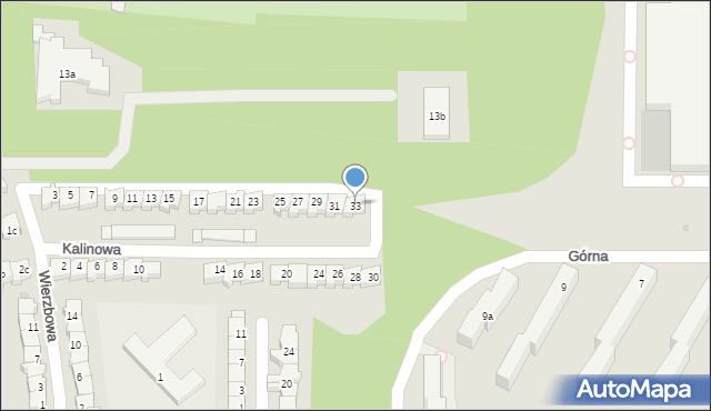 Słupsk, Kalinowa, 33, mapa Słupska