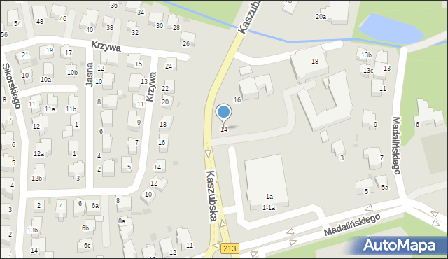 Słupsk, Kaszubska, 14, mapa Słupska