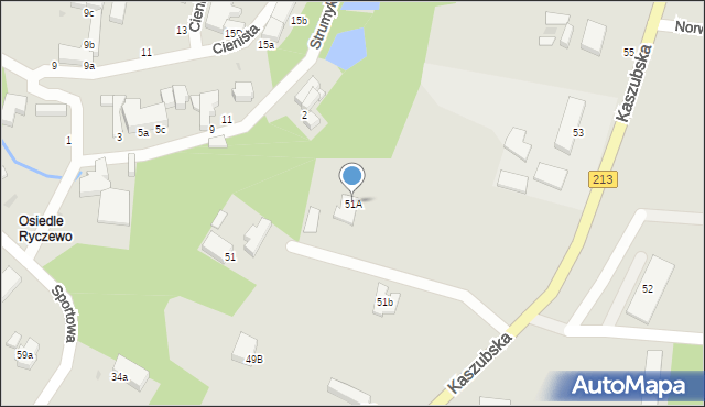 Słupsk, Kaszubska, 51A, mapa Słupska