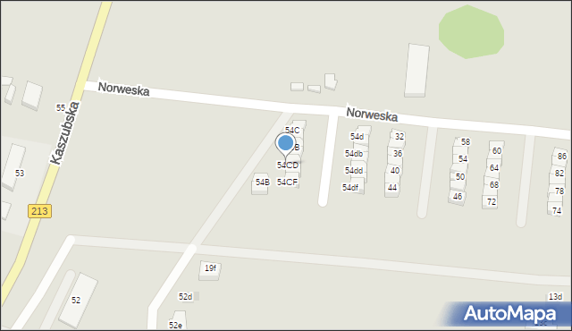 Słupsk, Kaszubska, 54CD, mapa Słupska