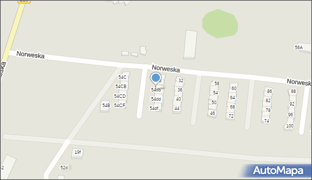 Słupsk, Kaszubska, 54db, mapa Słupska