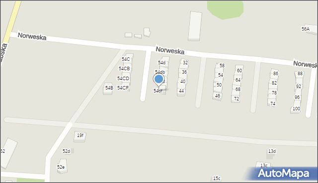 Słupsk, Kaszubska, 54df, mapa Słupska