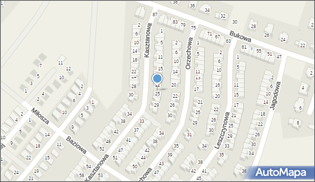 Smolec, Kasztanowa, 23, mapa Smolec