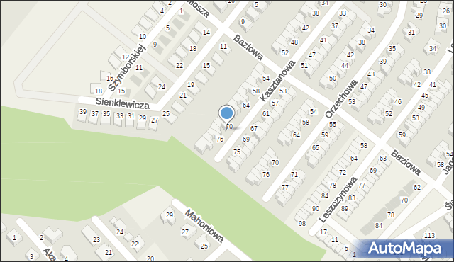 Smolec, Kasztanowa, 72, mapa Smolec