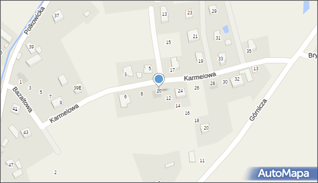 Sobin, Karmelowa, 10, mapa Sobin