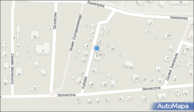 Sobótka, Kabata-Brzechwy Władysława, ppłk., 9, mapa Sobótka