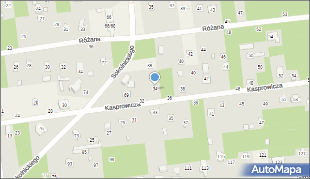 Sokolniki-Las, Kasprowicza Jana, 34, mapa Sokolniki-Las