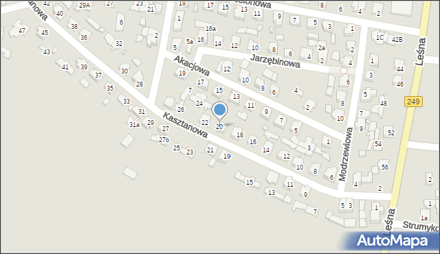 Solec Kujawski, Kasztanowa, 20, mapa Solec Kujawski