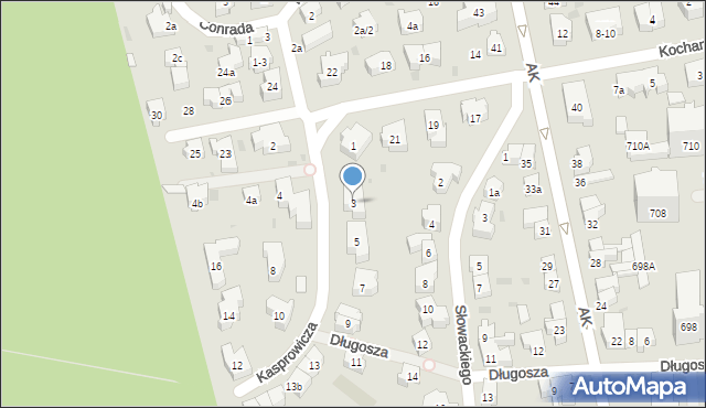 Sopot, Kasprowicza Jana, 3, mapa Sopotu