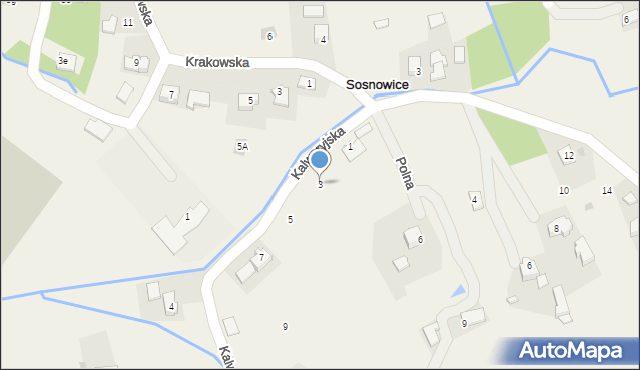 Sosnowice, Kalwaryjska, 3, mapa Sosnowice