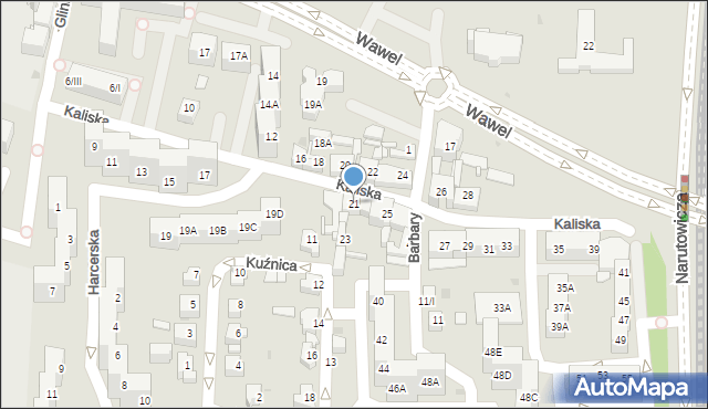 Sosnowiec, Kaliska, 21, mapa Sosnowca