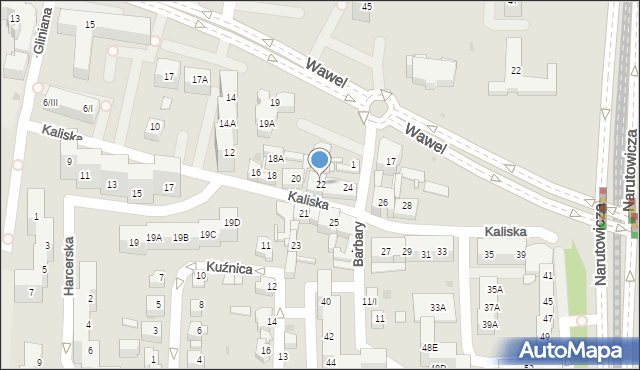 Sosnowiec, Kaliska, 22, mapa Sosnowca