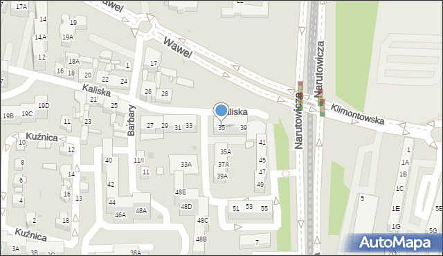 Sosnowiec, Kaliska, 35, mapa Sosnowca