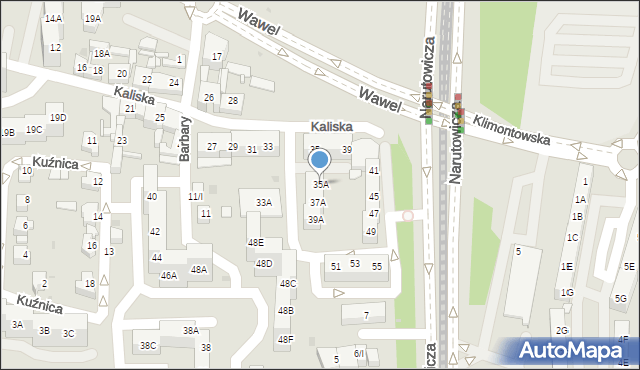 Sosnowiec, Kaliska, 35A, mapa Sosnowca